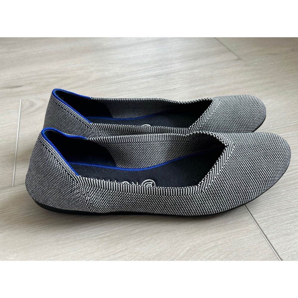 Rothy's ballet flat Cloud Gray Birdseye round toe 10.5 minimalist casual comfort - Picture 3 of 7